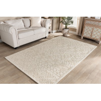 Baxton Studio Linwood-Ivory-Rug Baxton Studio Linwood Modern and Contemporary Ivory Hand-Tufted Wool Area Rug